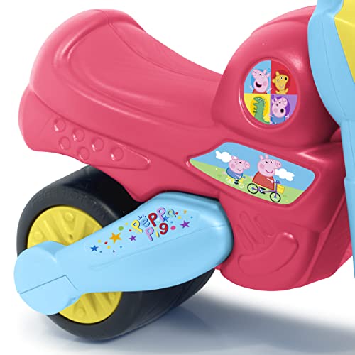 FEBER - Motofeber 1 Peppa Pig, correpasillos con claxon, ruedas anchas para estabilidad, combina ejercicio y diversión con los personajes de la serie, para niños de 18 a 36 meses