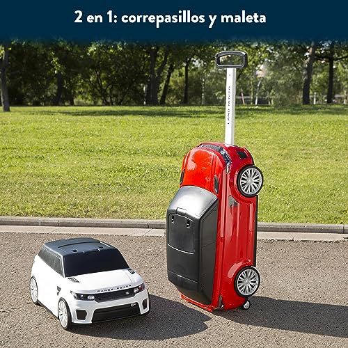 FEBER - Range Rover Foot to floor and Suitcase color Blanco, 2 en 1, Maleta infantil para viajes y Coche Correpasillos, equipaje de mano para niños, para niños y niñas de 2 a 6 años, Famosa (FED20000)