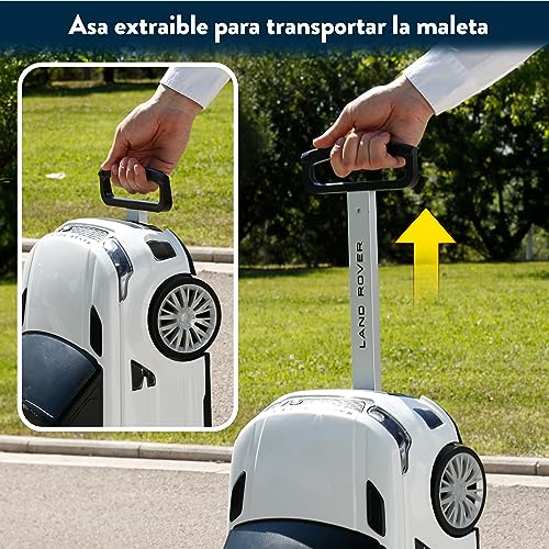 FEBER - Range Rover Foot to floor and Suitcase color Blanco, 2 en 1, Maleta infantil para viajes y Coche Correpasillos, equipaje de mano para niños, para niños y niñas de 2 a 6 años, Famosa (FED20000)