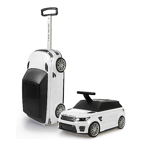 FEBER - Range Rover Foot to floor and Suitcase color Blanco, 2 en 1, Maleta infantil para viajes y Coche Correpasillos, equipaje de mano para niños, para niños y niñas de 2 a 6 años, Famosa (FED20000)