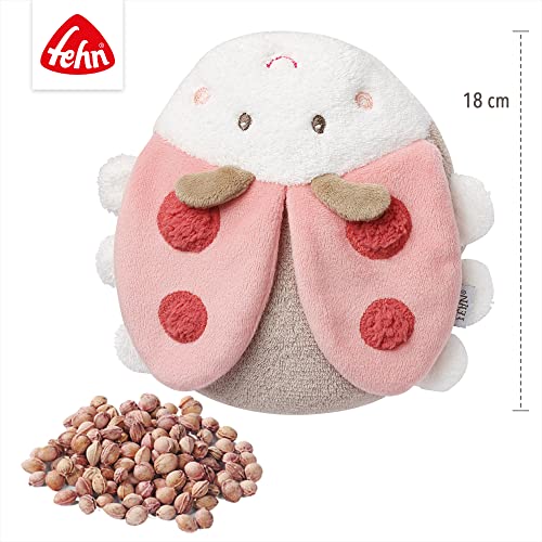 Fehn 068566 - Cojín de huesos de cereza con diseño de mariquita, cojín de calor y frío con un simpático diseño de mariquita, para bebés y niños pequeños a partir de 0 meses, tamaño: 18 cm