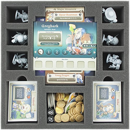 Feldherr AGHR050BO Bandeja de Espuma de 50 mm con 10 Compartimentos es Compatible con Masmorra: Mazmorras de Arcadia - héroes y Cartas