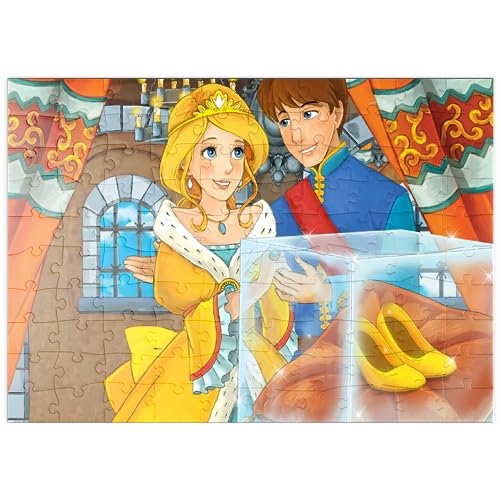 Feliz Pareja Real En El Castillo - Ilustración para Niños - Premium 100 Piezas Puzzles - Colección Especial MyPuzzle de Puzzle Galaxy