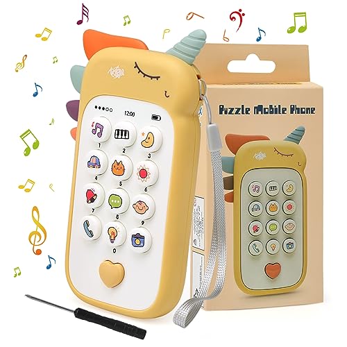 Felly Juguetes Moviles para Bebes, Teléfono de Juguete para bebés 6 7 8 9 10 11 12 Meses, Regalo con Canciones Sonidos Texto y Luces Intermitentes para a Partir de 6 Meses