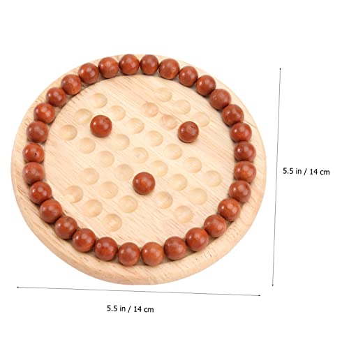 FELTECHELECTR 1 Juego Ajedrez Solitario Ajedrez Individual Juguetes Educativos Juegos De Mesa con Cuentas De Vidrio Juego De Solitario Peg Ajedrez para Niños Porcelana Viajar De Madera Noble