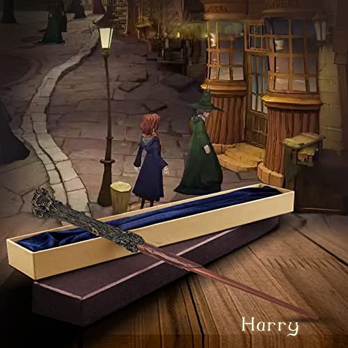 FemKey Varita Mágica de Lujo, Varita Mágica de Harry con Caja de Ollivander, Accesorios para Disfraces, para Brujas y Magos-Wand (Potter)