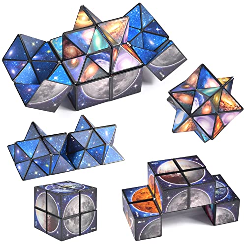 FGen Cubo mágica 2 en 1, Cubo mágico de Estrella 2 en 1, Magic 3D Puzzle Cubos, Descompresión Creativo, para niños y Adultos, Regalos de Juegos Educativos (A)