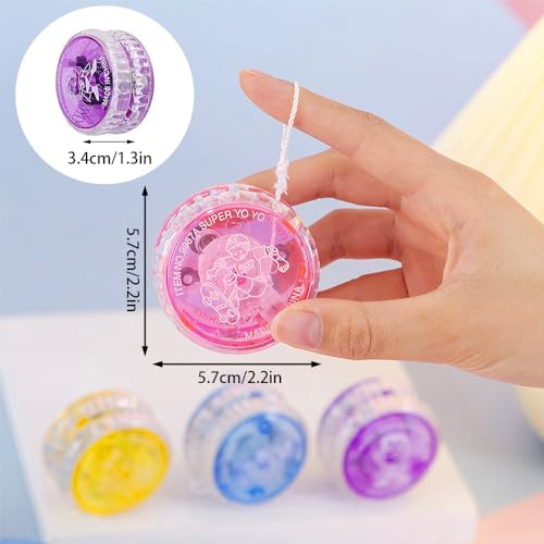 FGJCJ Yoyo para Principiantes, 15 Piezas LED Yo Yo Niños, Responsivo Yoyo, Yoyos Juguetes con Luz LED, Yo-Yo Profesional, yoyó de Retorno automático, Yoyo Bola Competitivo Yo Yo Regalo para niños