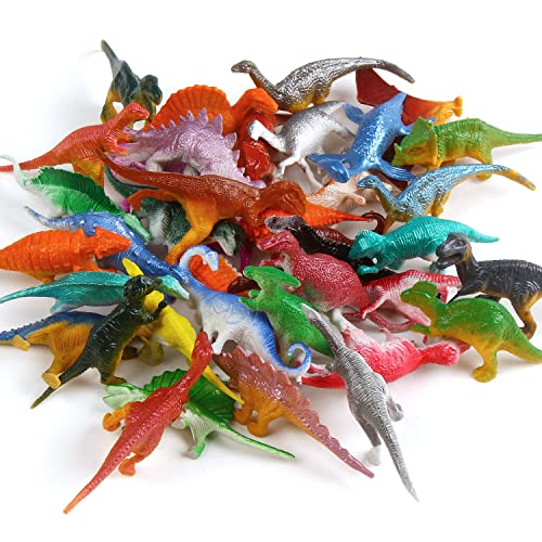 Figuras de juguete de dinosaurio, 48 piezas, pequeñas figuras de dinosaurio, mini dinosaurios, juguetes educativos para niños y niñas, regalos de cumpleaños infantiles