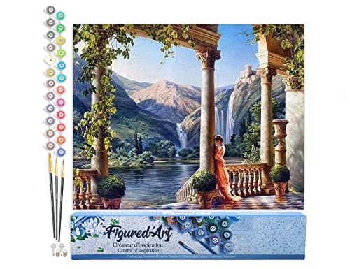 Figured'Art Pintar por Numeros Adultos La Antigua Diosa Griega - Manualidades pintura acrilica Kit Cuadro DIY completo - 40x50cm sin bastidor