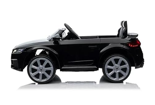 FINOOS Coche eléctrico Niños A.U.D.I. TTRS, con mando a distancia de 2,4 GHz, Batería: 12V4,5AH, 2 x motor de 30 vatios (Negro)