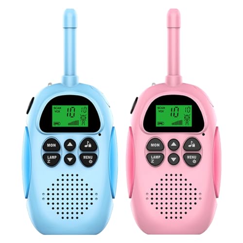 Fiorky Walkie-Talkie inalámbrico de 2 Piezas con batería integrada de 1000 mAh Walkie Talkies de Mano Radio de 2 vías Walkie Talkies de Dibujos Animados de Largo Alcance 22 Canales para niño