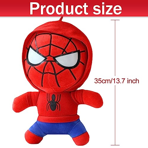 FISAPBXC Marvel Juguetes de Peluche Spiderman Almohadas de Peluche para Anime Juguetes de Peluche de Dibujos Almohadas Pillow Cushion Decoration Muñeca para Regalar a Niños y Niños Favoritos 35cm