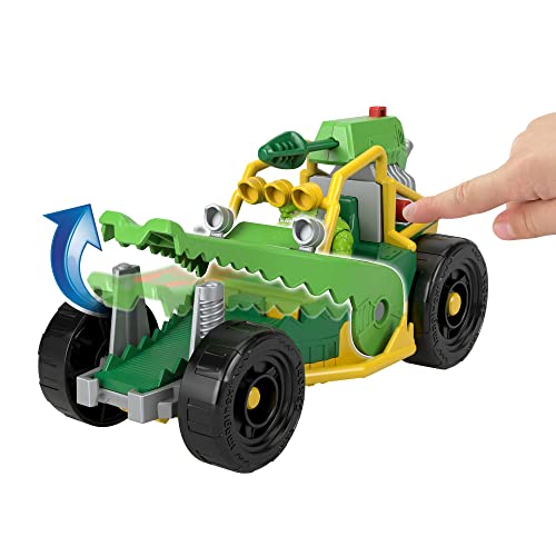 Fisher-Price Imaginext DC Super Friends Buggy de K Croc, figura con coche de juguete que lanza proyectiles, juguete + 3 años (Mattel HML05)