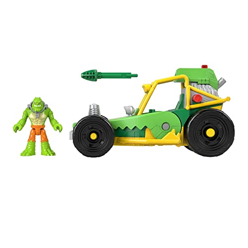 Fisher-Price Imaginext DC Super Friends Buggy de K Croc, figura con coche de juguete que lanza proyectiles, juguete + 3 años (Mattel HML05)