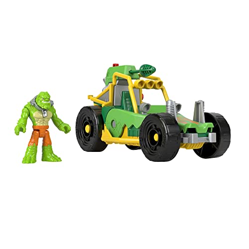 Fisher-Price Imaginext DC Super Friends Buggy de K Croc, figura con coche de juguete que lanza proyectiles, juguete + 3 años (Mattel HML05)