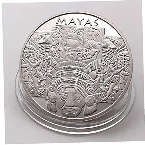 Fituenly Calendario Maya De México, Moneda De Oro Colorida, Calendario Azteca Maya Mexicano, Cultura De Profecía, Medalla Conmemorativa De Monedas Chapadas En Oro