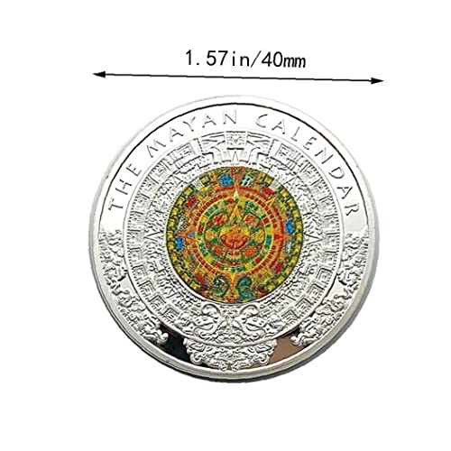 Fituenly Calendario Maya De México, Moneda De Oro Colorida, Calendario Azteca Maya Mexicano, Cultura De Profecía, Medalla Conmemorativa De Monedas Chapadas En Oro