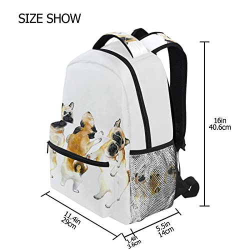 FJAUOQ Funny Pugs Dogs - Mochila escolar para niños y niñas, mochila escolar para libros, mochila de viaje, Como se muestra en la imagen, Talla única