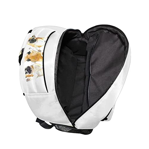 FJAUOQ Funny Pugs Dogs - Mochila escolar para niños y niñas, mochila escolar para libros, mochila de viaje, Como se muestra en la imagen, Talla única