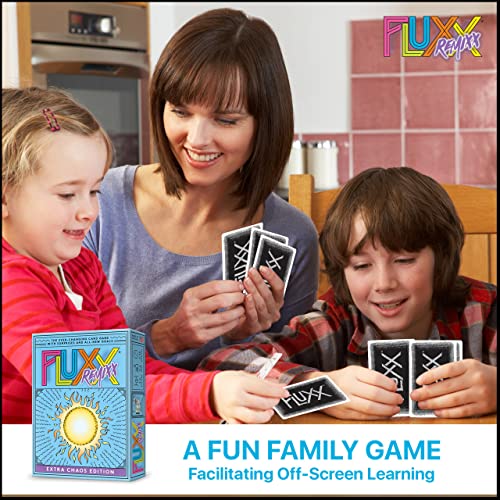 Fluxx Remix,Juegos de cartas para adultos y niños,2-6 jugadores,Juegos de cartas para familia,5-30 minutos de juego,Juegos de cartas para niños y adultos a partir de 8 años,Inglés