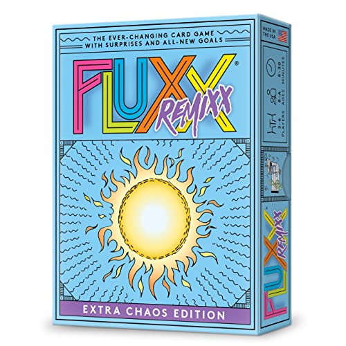 Fluxx Remix,Juegos de cartas para adultos y niños,2-6 jugadores,Juegos de cartas para familia,5-30 minutos de juego,Juegos de cartas para niños y adultos a partir de 8 años,Inglés