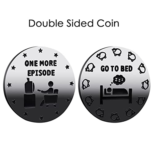 Flyhug Moneda de decisión del Juego - Moneda de Doble Cara 1 Juego más o IR a Dormir - Regalo Divertido de Destiny Flip Coin para Jugadores, niños, niñas, Hombres y Mujeres