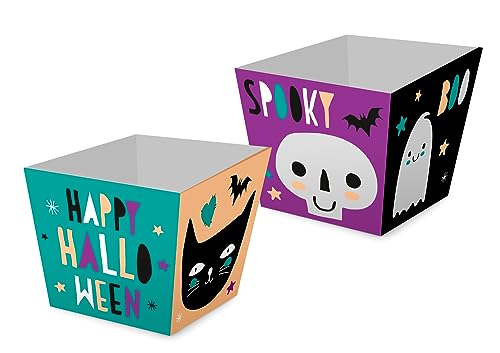 Folat B.V.- Folat 23851 Cubos de Dulces-Happy 8 Piezas-Decoración de Halloween: Calabaza, Fantasma, araña, Bruja, Multicolor