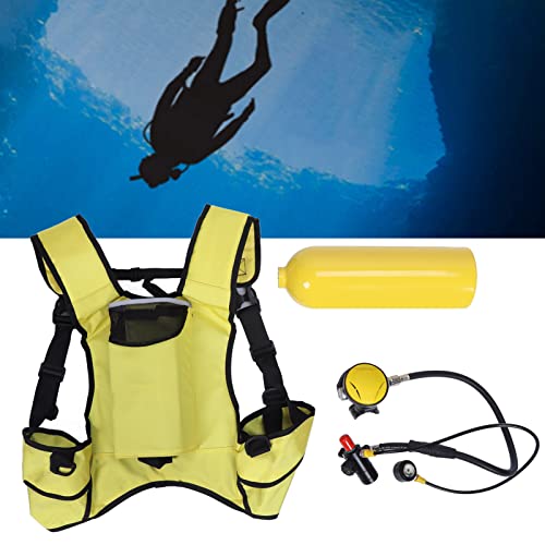 FOLOSAFENAR Tanque de Buceo Pequeño, Válvula de 360 ​​Grados Cilindro de Oxígeno de Buceo Portátil 2L con Mochila para Exploración Submarina