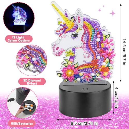 FORMIZON Regalo Niñas 4 5 6 7 8 9 Años, Set de 3D Diamantes Pintura, Poke Painting Manualidades para Niños 3-8 Años, Decoraciones para Regalos de Cumpleaños, Navidad y Año Nuevo de Niñas (Unicornio)