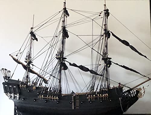 For:Modelo De Barco para: Nuevo Kit de Modelo de Madera de Barco Pirata Black Pearl de 80 cm de Largo con Instrucciones en inglés Los Mejores Regalos para Amigos Y Familiares.