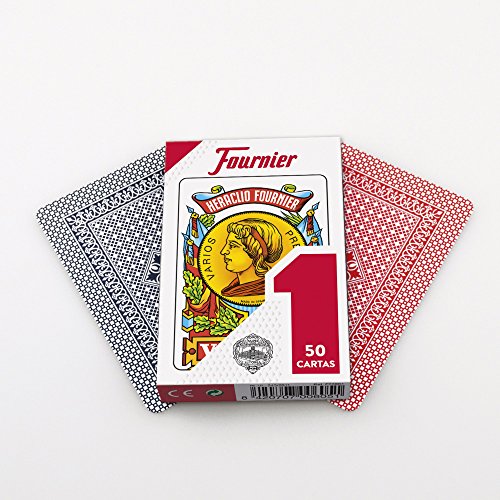 Fournier F20991 - Baraja española Nº 1, 50 Cartas, Surtido: Colores aleatorios, Paquete de 3