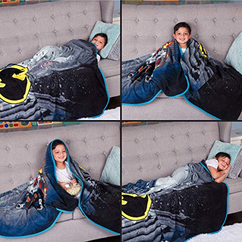 Franco Manta de Ropa de Cama para niños, tamaño Individual/matrimonial de 62 x 90 Pulgadas, Batman