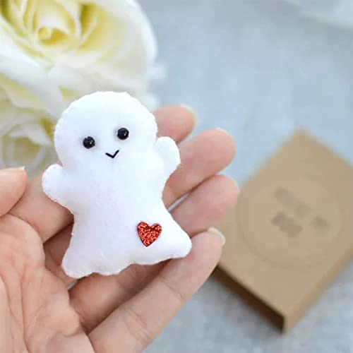 Frenaki Cute Ghost Matchbox Gift - Mini Ghost Matchbox Toy para decoración de Halloween, una pequeña Tarjeta de Abrazo Fantasma de Bolsillo con una Linda muñeca Fantasma (#C - Hey Boo)