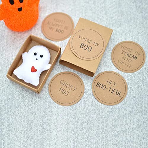 Frenaki Cute Ghost Matchbox Gift - Mini Ghost Matchbox Toy para decoración de Halloween, una pequeña Tarjeta de Abrazo Fantasma de Bolsillo con una Linda muñeca Fantasma (#C - Hey Boo)