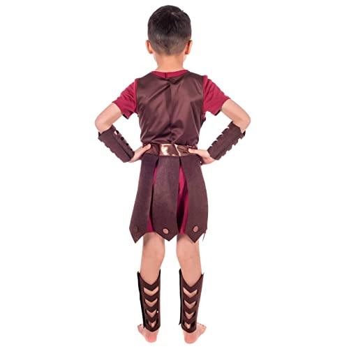 Fun Shack Disfraz Gladiador Niño, Disfraz Soldado Romano Niño, Disfraz Espartano Niño, Disfraz Romano Niño, Traje Romano Niño, Disfraz Carnaval Niño Talla L