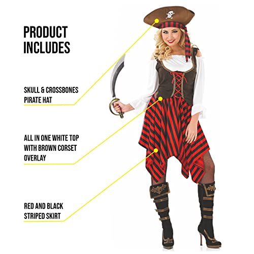 Fun Shack Disfraz Pirata Mujer Sexy, Disfraz Mujer Pirata, Disfraces Mujer Pirata, Traje Pirata Mujer, Disfraces Pirata Mujer, Disfraz Pirata Mujer Halloween, Disfraz Mujer Carnaval Talla M