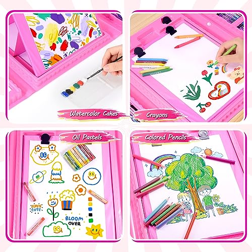 Funblitz Maletin Pinturas para Niños, Regalo Niña 3 4 5 6 7 8 9 10 años Regalos Cumpleaños Niños Colegio Lapices Colores Juguetes Niña 3-10 años Colores para Pintar Detalles Cumpleaños Niños