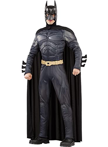 Funidelia | Disfraz de Batman para hombre Caballero Oscuro, Superhéroes, DC Comics - Disfraz para adultos y divertidos accesorios para Fiestas, Carnaval y Halloween - Talla S - Negro