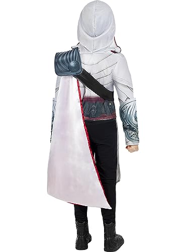 Funidelia | Disfraz de Ezio Auditore Assassins Creed para niño Videojuegos, Assassin's Creed - Disfraz para niños y accesorios para Carnaval y Halloween - Talla 10-12 años - Gris/Plateado