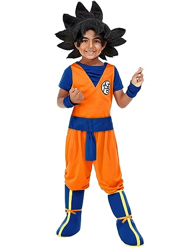 Funidelia | Disfraz de Goku Dragon Ball para niño Son Goku, Bola de Dragón, Manga - Disfraz para niños y divertidos accesorios para Fiestas, Carnaval y Halloween - Talla 3-4 años - Naranja