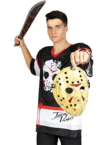 Funidelia | Disfraz de Jason Viernes 13 Hockey Oficial para Hombre Talla S Friday The 13th, Películas de Miedo, Terror - Color: Negro - Licencia: 100% Oficial