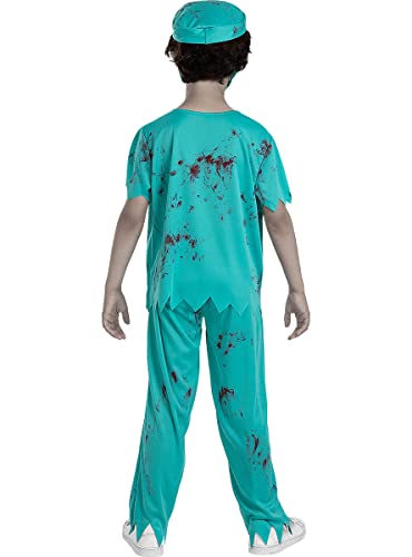 Funidelia | Disfraz de médico zombie para niño Muerto Viviente, Halloween - Disfraz para niños y divertidos accesorios para Fiestas, Carnaval y Halloween - Talla 7-9 años - Blanco