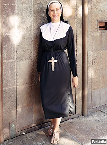 Funidelia | Disfraz de monja para mujer Religioso, Nun, Sister Act, Profesiones - Disfraz para adultos y divertidos accesorios para Fiestas, Carnaval y Halloween - Talla S - Negro