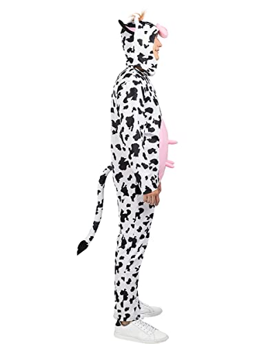 Funidelia | Disfraz de vaca para hombre y mujer Animales, Granja - Disfraz para adultos y divertidos accesorios para Fiestas, Carnaval y Halloween - Talla S - M - Blanco