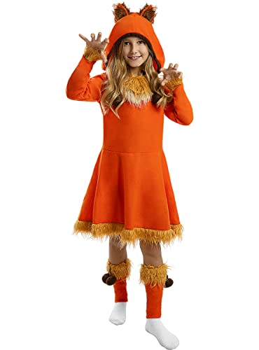 Funidelia | Disfraz de zorro para niña Animales - Disfraz para niños y divertidos accesorios para Fiestas, Carnaval y Halloween - Talla 5-6 años - Naranja