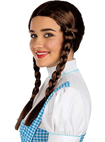 Funidelia | Peluca con trenzas castaña para mujer Dorothy, Wizard of Oz - Accesorios para adultos, accesorio para disfraz - Marrón