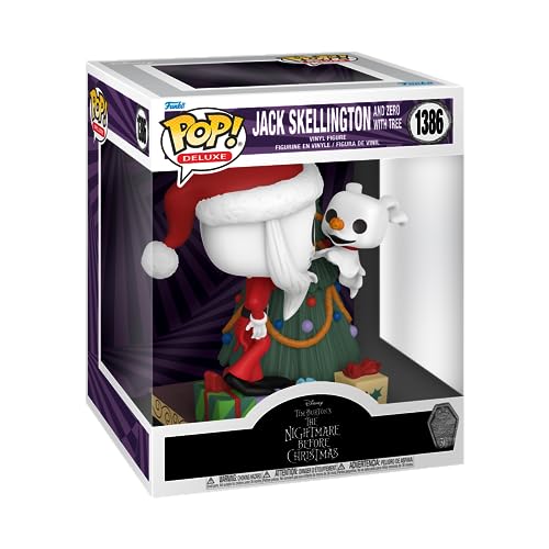 Funko Pop! Deluxe: Disney The Nightmare Before Christmas 30th - Jack Skellington & Zero With Tree - Figura de Vinilo Coleccionable - Idea de Regalo- Mercancia Oficial - Juguetes para Niños y Adultos