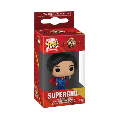 Funko Pop! Keychain: DC - The Flash - Supergirl - DC Comics - Minifigura de Vinilo Coleccionable Llavero Original - Relleno de Calcetines - Idea de Regalo- Mercancia Oficial - Comic Books Fans