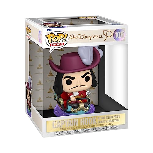 Funko Pop! Ride: WDW50- Captain Hook On Peter Pan Flight - Disney World 50th Anniversary - Figura de Vinilo Coleccionable - Idea de Regalo- Mercancia Oficial - Juguetes para Niños y Adultos